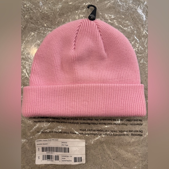 NWT ALO YOGA Notable Beanie Sweet Pink Authentic - Picture 5 of 5